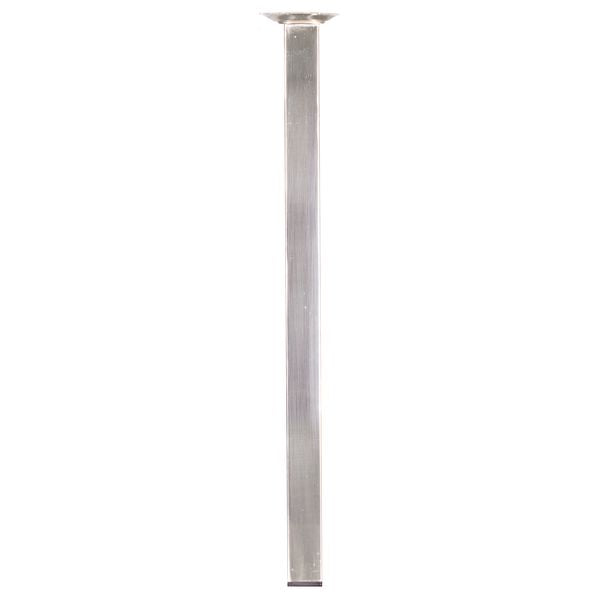 Meubelpoot vierkant RVS zilver 2,5x2,5x40cm