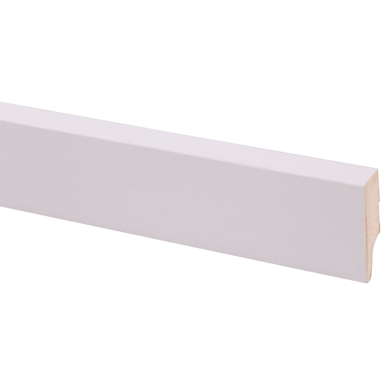 Muurplint MDF gegrond wit 244x5,8x1,8cm