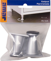 Meubelpoot rond kunststof zilver ⌀3,3x5,5cm 2st