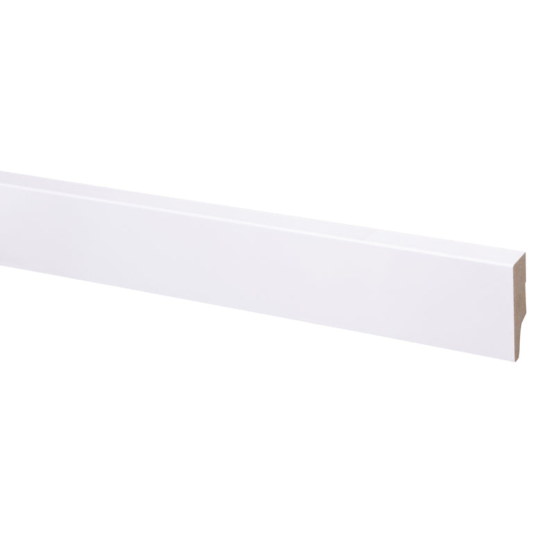 Muurplint MDF gelakt wit 244x5,7x1,8cm