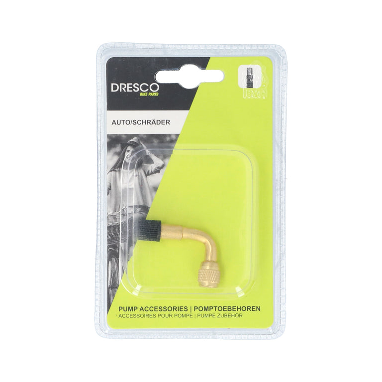 Dresco pompnippel autoventiel goud, zwart
