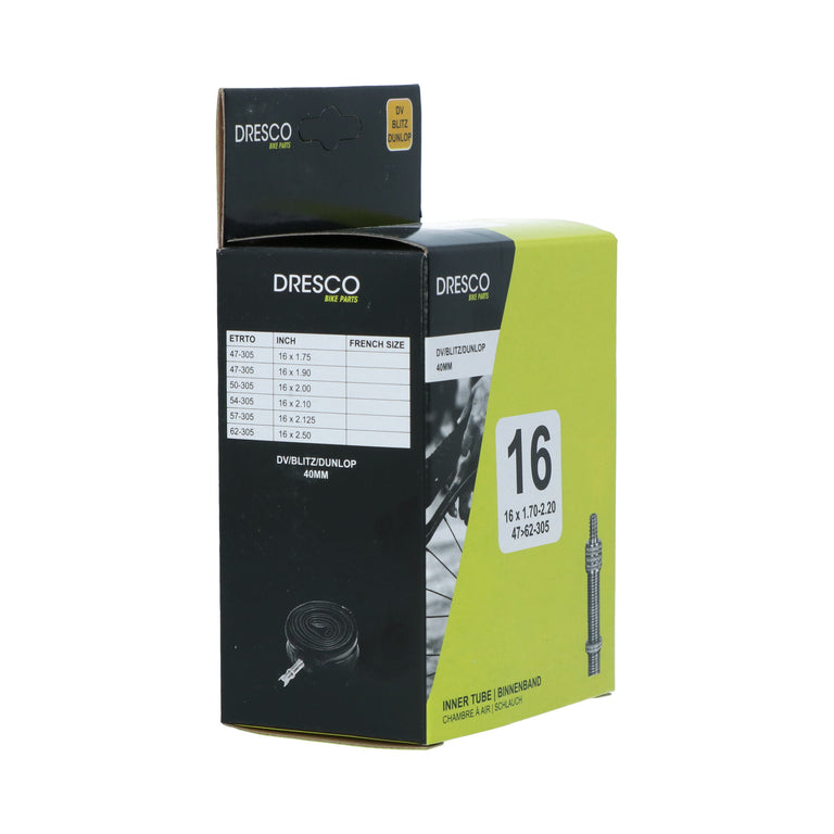 Dresco binnenband 16 inch DV-40mm  47/62-305 zwart, zilver