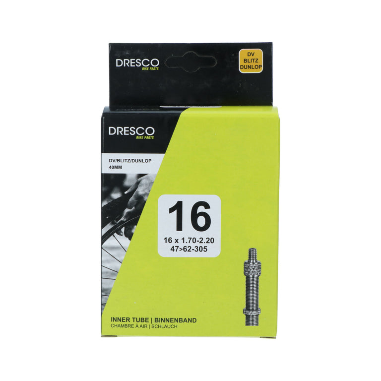 Dresco binnenband 16 inch DV-40mm  47/62-305 zwart, zilver
