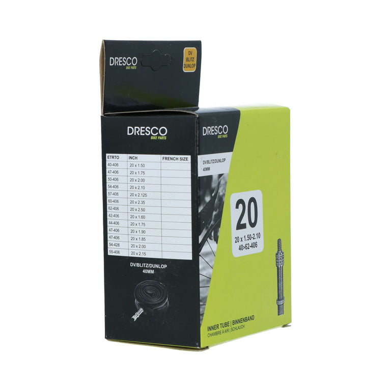 Dresco binnenband 20 inch DV-40mm  40/62-406 zwart, zilver