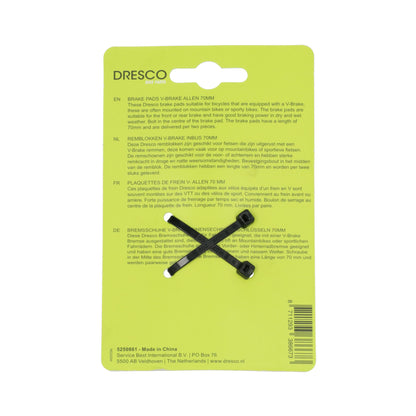 Dresco remblokken zwart, zilver 2-delig
