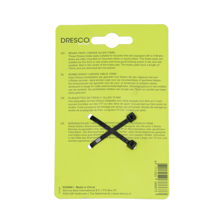 Dresco remblokken zwart, zilver 2-delig