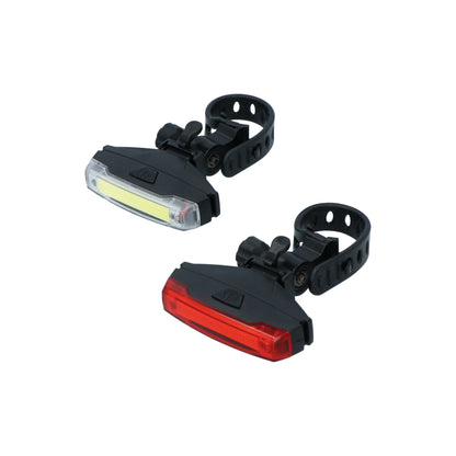 Dresco Monorail fietsverlichtingset LED oplaadbatterijen 2-delig