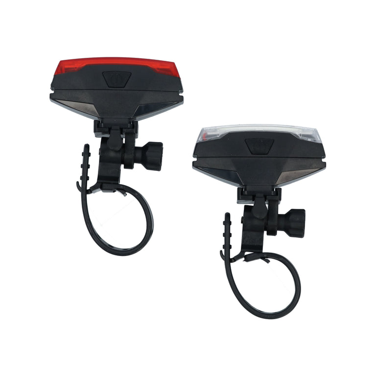 Dresco Monorail fietsverlichtingset LED oplaadbatterijen 2-delig