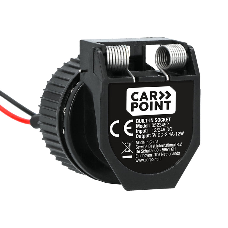 Carpoint inbouwcontactdoos USB-A/USB-C zwart 12/24V