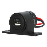 Carpoint opbouwcontactdoos USB-A/USB-C zwart 12/24V