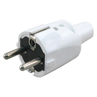 Stekker met randaarde 16A wit pvc