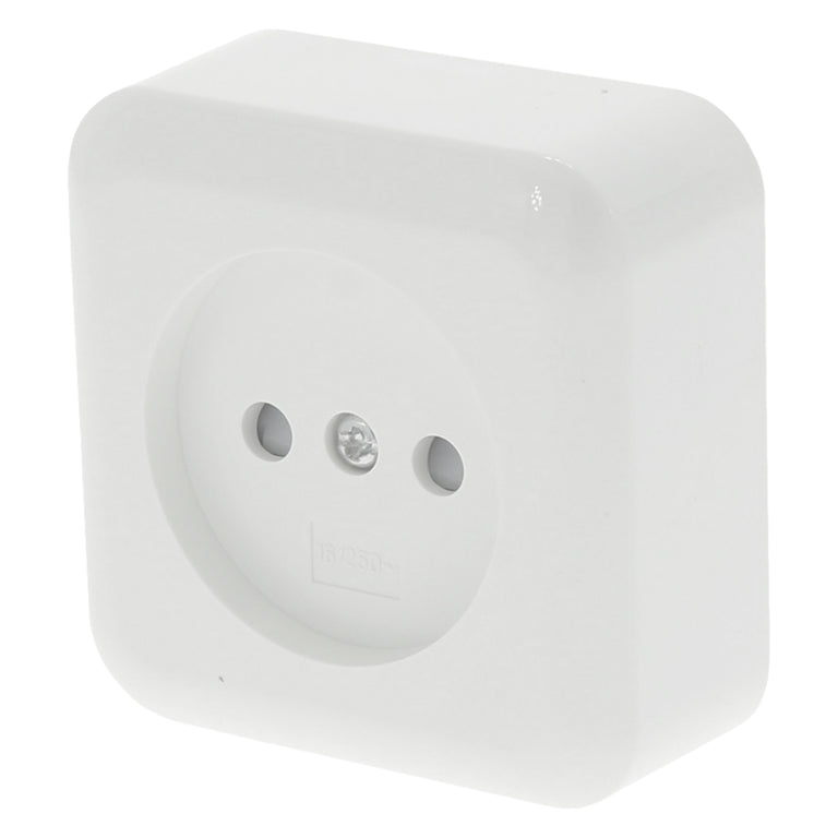Q-Link EXO opbouw stopcontactdoos 1-voudig kinderbeveiliging polarwit