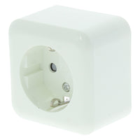 Q-Link EXO opbouw stopcontactdoos 1-voudig kinderbeveiliging randaarde wit