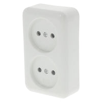 Q-Link EXO opbouw stopcontactdoos 2-voudig kinderbeveiliging polarwit