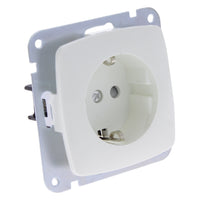 Q-Link Exa inbouw stopcontactdoos 1-voudig kindbeveiliging randaarde wit