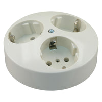 UNI inbouw stopcontactdoos 3-voudig kindbeveiliging randaarde wit