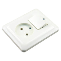 UNI inbouw stopcontact met schakelaar kinderbeveiliging polarwit