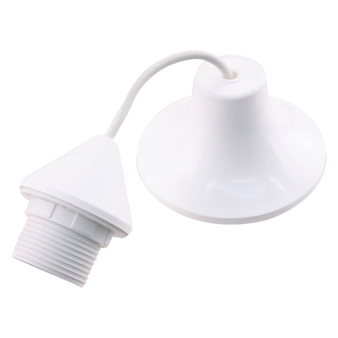 Snoerpendel E27 kunststof wit