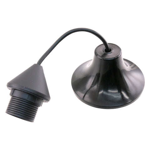 Snoerpendel E27 kunststof zwart