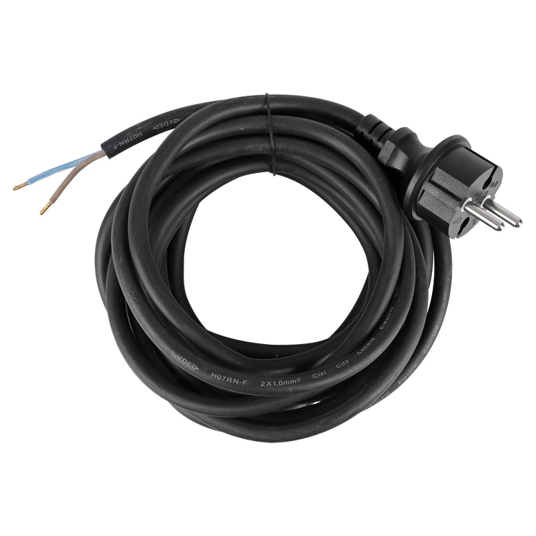 Q-Link aansluitsnoer 2x1mm randaarde zwart 5m