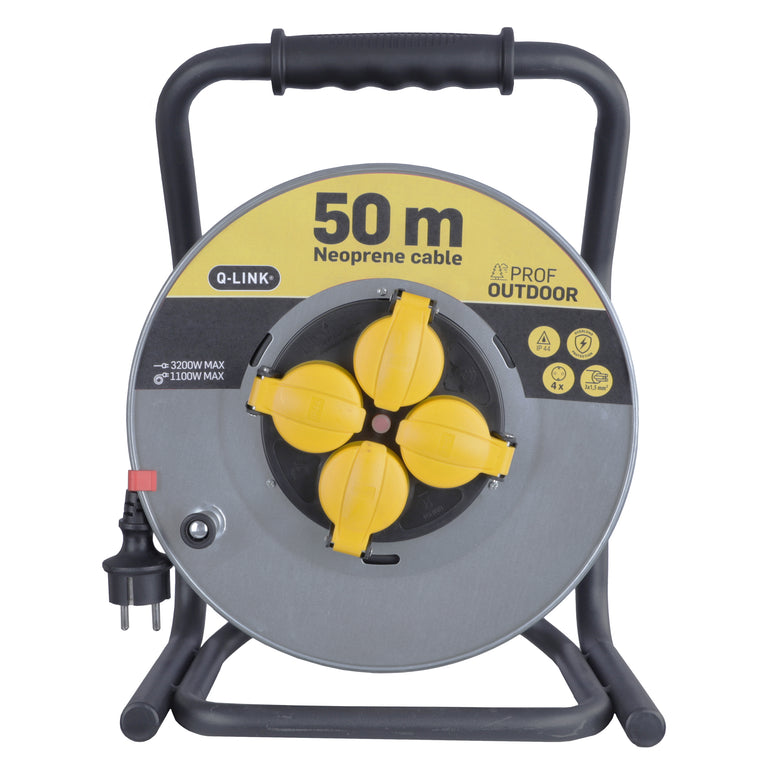 Q-Link Prof Outdoor kabelhaspel 4-voudig 50m