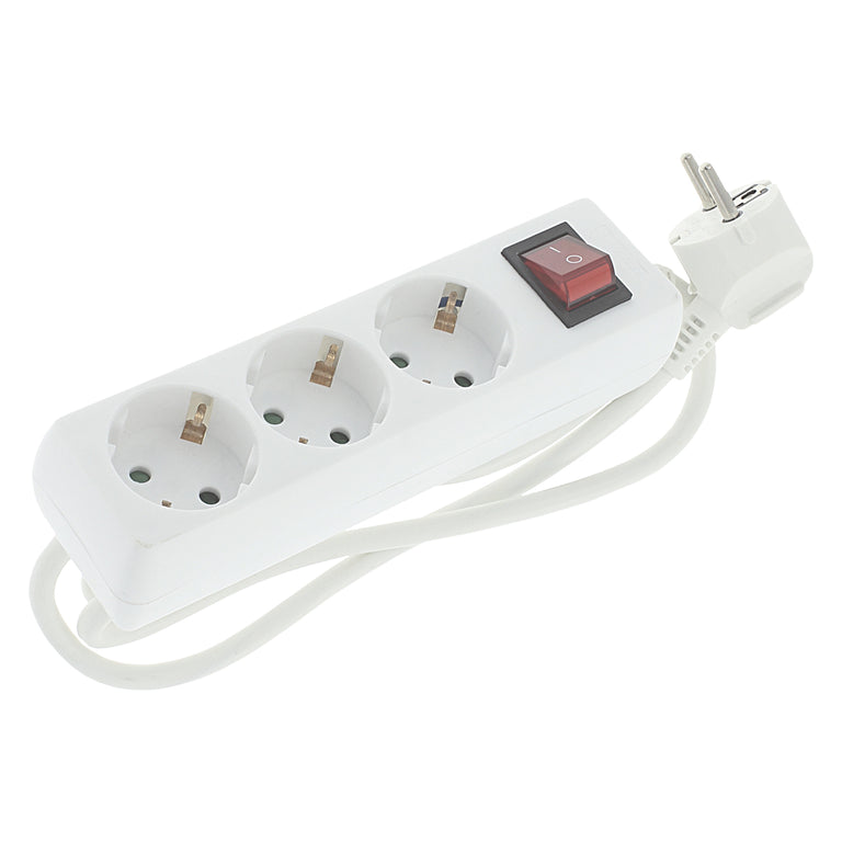 Q-Link stekkerdoos 3-voudig 3x geaard wit 1,5m
