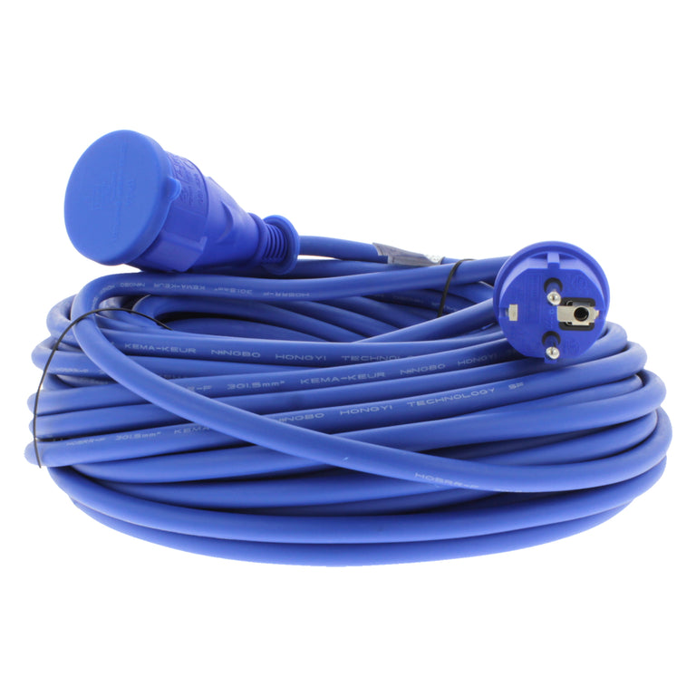 EXIN verlengsnoer randaarde blauw 25m