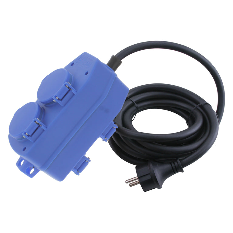 Q-Link stekkerdoos 4-voudig blauw 5m