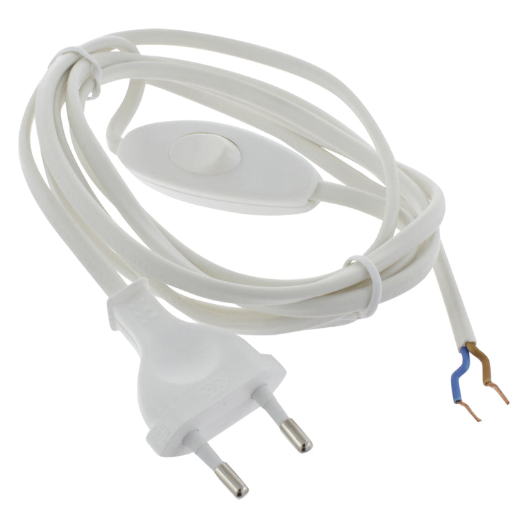 Q-Link aansluitsnoer met schakelaar wit 2x0,75mmx1,8m