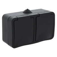 Q-Link SWD opbouw stopcontactdoos 2-voudig randaarde zwart