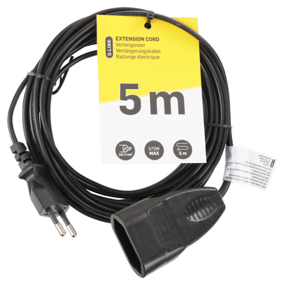 Q-Link verlengsnoer Euro 2x0,75mm zwart 5m