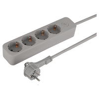 Q-Link stekkerdoos 4-voudig 4x geaard grijs 1,5m