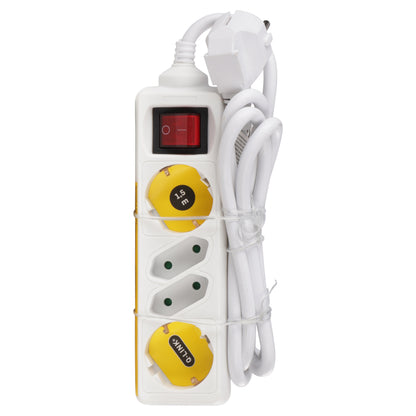 Q-Link stekkerdoos 4-voudig 2x geaard, 2x Euro wit 1,5m