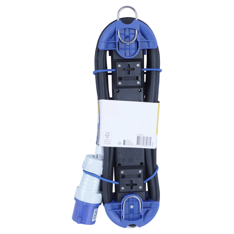 Q-Link stekkerdoos 4-voudig 4x geaard blauw 1,5m