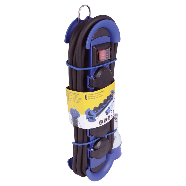 Q-Link stekkerdoos 4-voudig 4x geaard blauw 1,5m