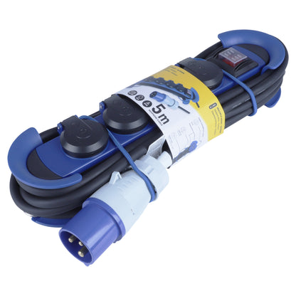 Q-Link stekkerdoos 4-voudig 4x geaard blauw 1,5m