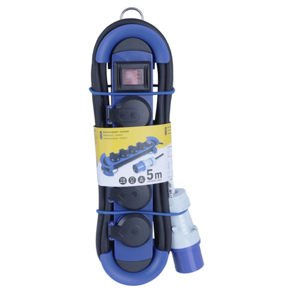 Q-Link stekkerdoos 4-voudig 4x geaard blauw 1,5m