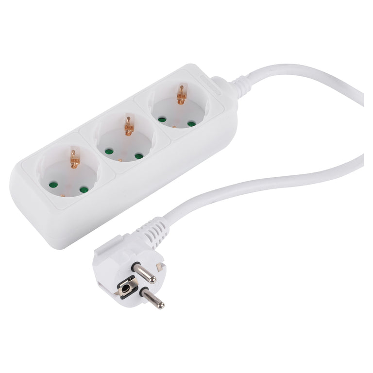 Q-Link stekkerdoos met randaarde 3-voudig wit 1,5m