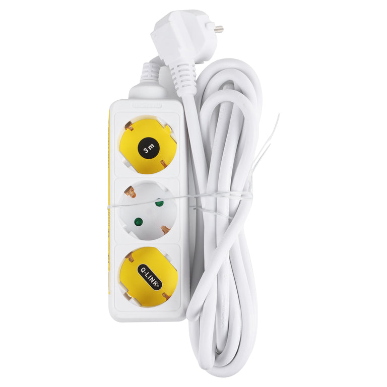 Q-Link stekkerdoos 3-voudig wit 3m