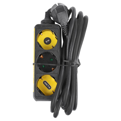 Q-Link stekkerdoos 3-voudig 3x geaard zwart 3m