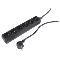 Q-Link stekkerdoos 6-voudig 6x geaard zwart 1,5m