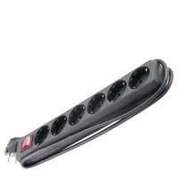 Q-Link stekkerdoos 6-voudig randaarde zwart 1,5m