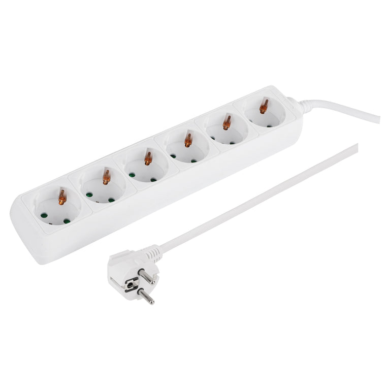 Q-Link stekkerdoos 6-voudig wit 5m