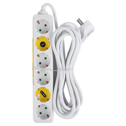 Q-Link stekkerdoos 6-voudig wit 5m