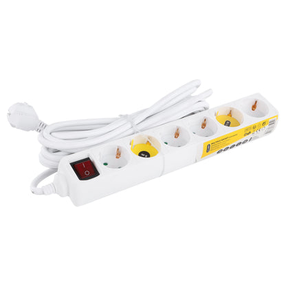 Q-Link stekkerdoos 6-voudig 6x geaard wit 5m