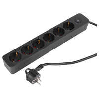 Q-Link stekkerdoos 6-voudig zwart 1,5m