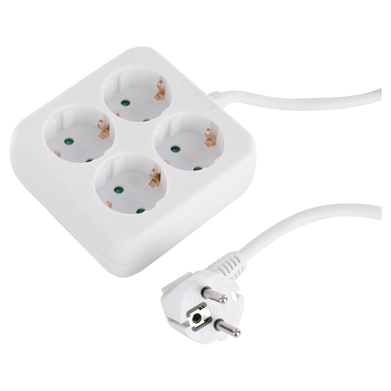 Q-Link stekkerdoos 4-voudig 4x geaard wit 1,5m