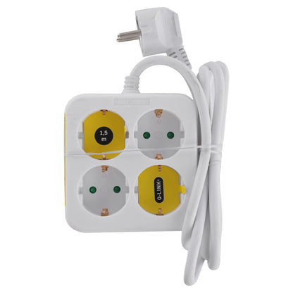 Q-Link stekkerdoos 4-voudig 4x geaard wit 1,5m