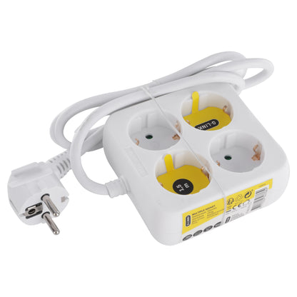 Q-Link stekkerdoos 4-voudig 4x geaard wit 1,5m