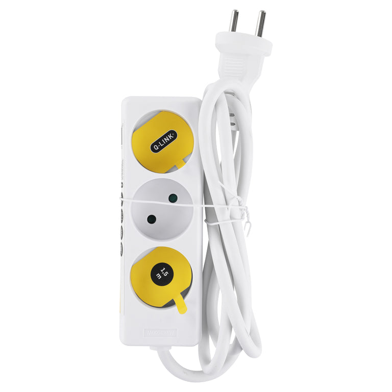Q-Link stekkerdoos 3-voudig wit 1,5m